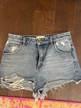 ROLLA'S Light Blue Distressed High-Rise Denim Shorts